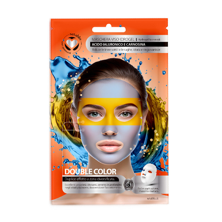 Setablu Хидрогел маска за лице с Хиалуронова киселина и Карнозин - Двуцветна формула за интензивно подмладяване