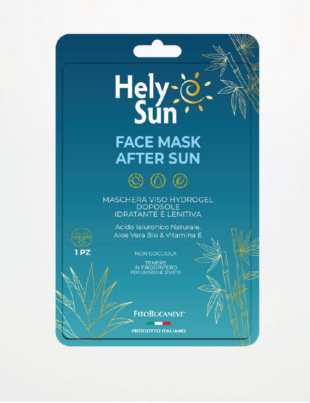 HelySun Face Mask After Sun – Хидрогелна маска за лице след слънце с Алое Вера и Хиалуронова киселина