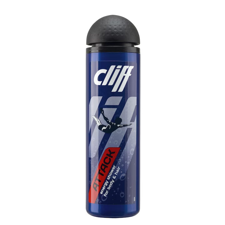 Cliff Energy ATTACK Душ Гел за Коса и Тяло 250ml Грижа за Мъже с Енергизиращ Аромат