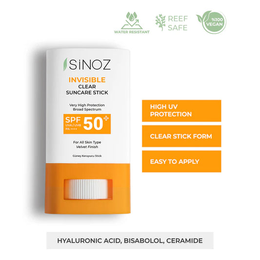 Иновативна слънцезащита - Sinoz Invisible Clear Suncare Stick SPF 50+ – 15гр