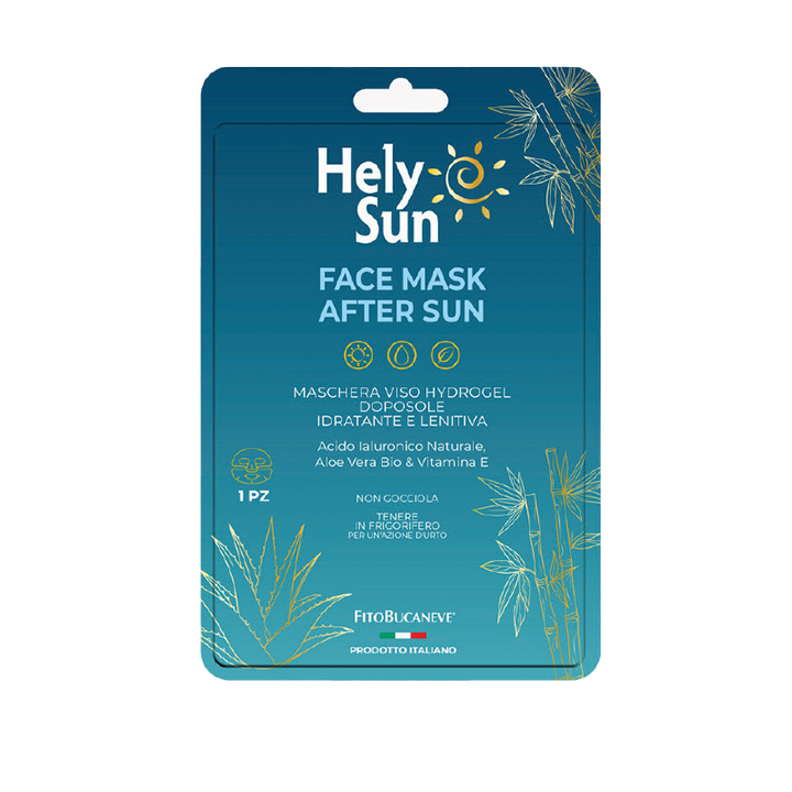 HelySun Face Mask After Sun – Хидрогелна маска за лице след слънце с Алое Вера и Хиалуронова киселина